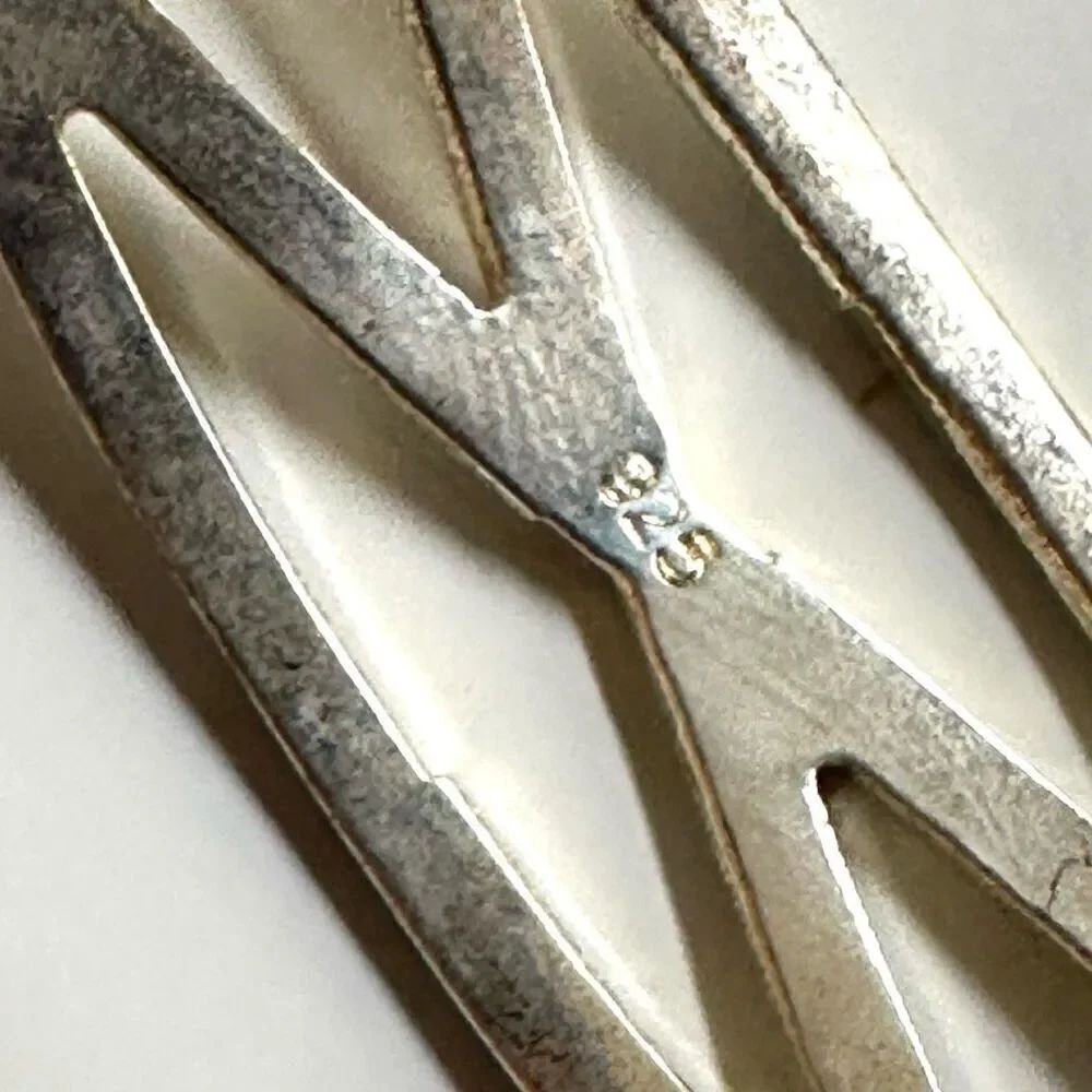 Silver tone cut out open cuff bracelet - Picture 8 of 9